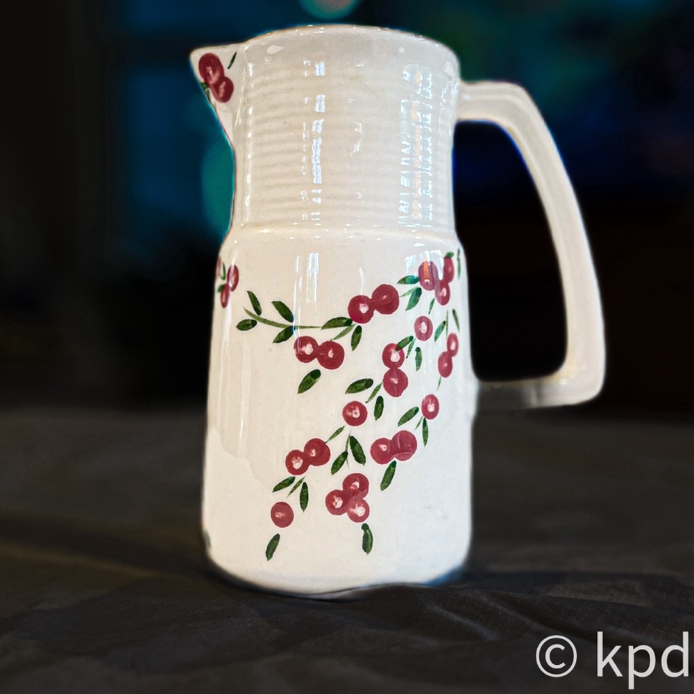 16 Oz. Vintage Handpainted “Plymouth Cranberries” No. 67 Pitcher